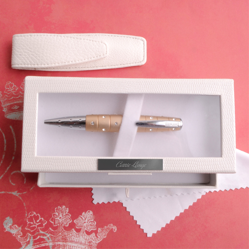 Personalized Champagne Glitz Pen with Swarovski Crystals
