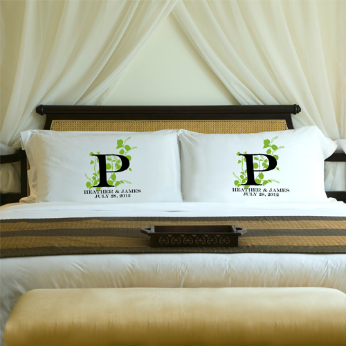 Personalized Fresh Green Nature's Bliss Pillow Case Set