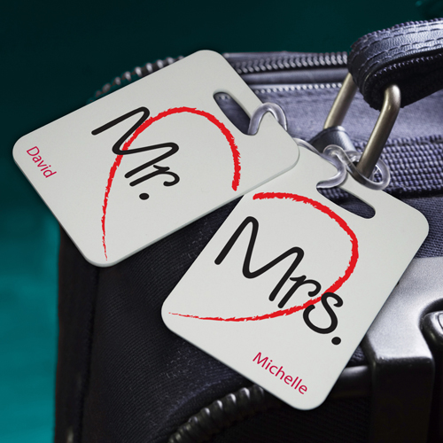 Personalized Couples Sojourn Luggage Tags