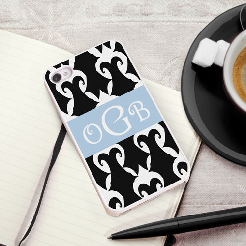 Black and White Damask iPhone Case