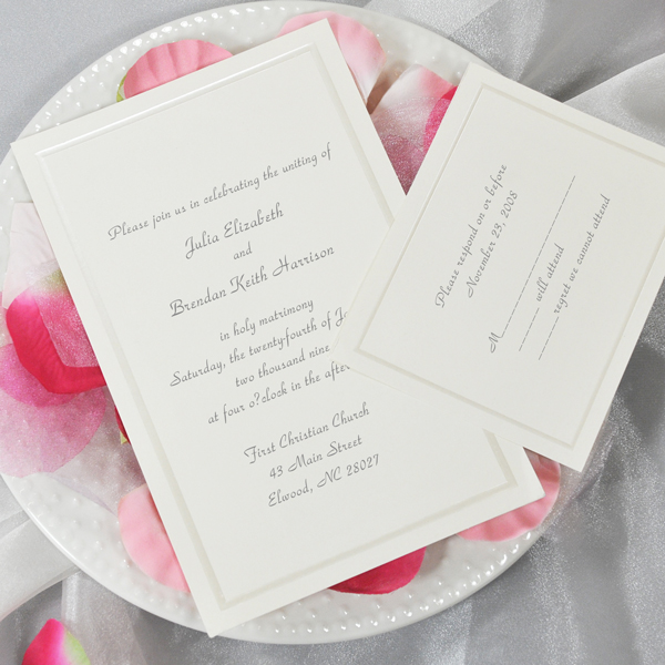 Pearl Border Ivory Invitation Kit