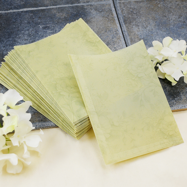 Green Floral Invitation Sleeve