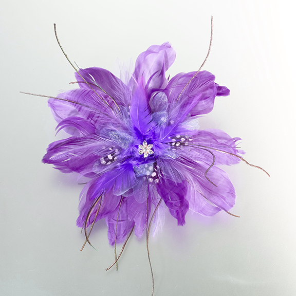 Feather Hair Clip-Purple