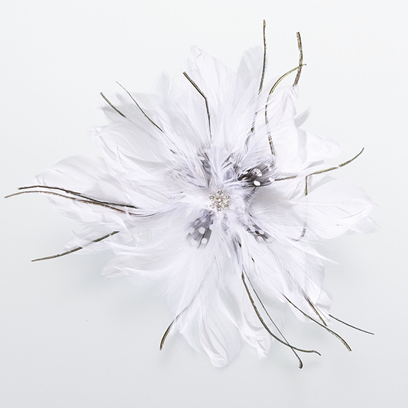 Feather Hair Clip-White