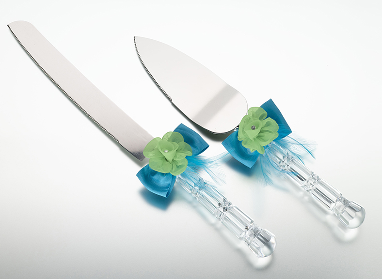 Blue/Green Knife & Server Set