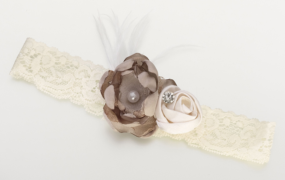 Vintage Garter-Ivory/Taupe