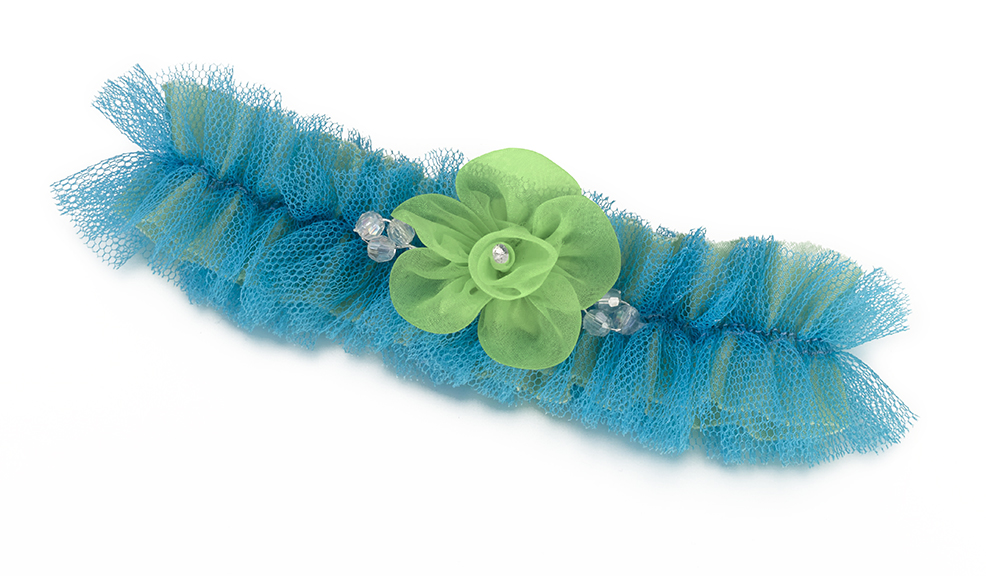 Blue/Green Tulle Garter