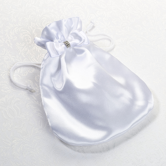 Satin Money Bag - White