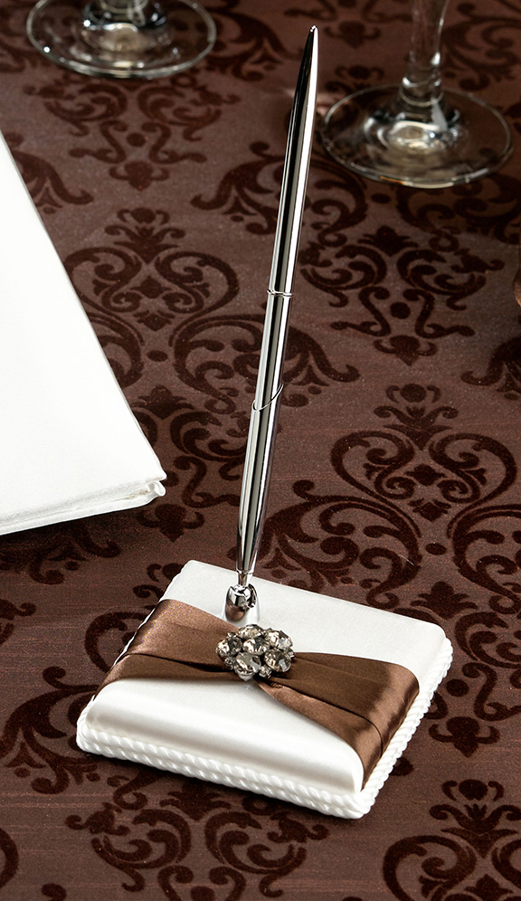 Jeweled Brown Pen Set