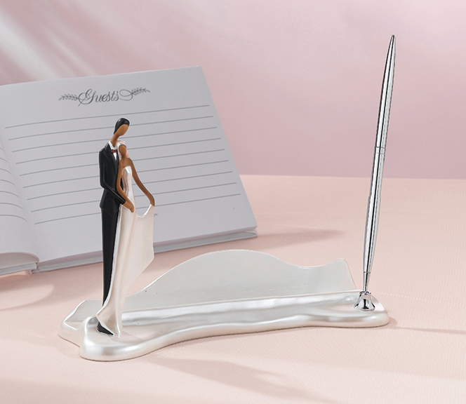 Guest Book Holder with Pen -African American