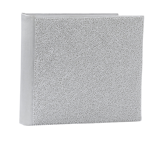 White Satin Beaded Photo Album