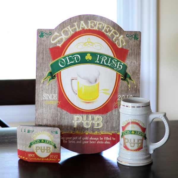 Irish Beer Sign, Stein & Coaster Set