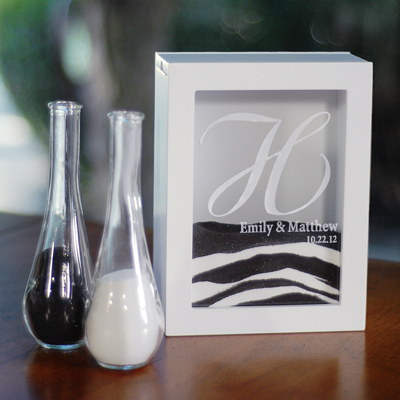Personalized Unity Sand Ceremony Shadow Box Set -White