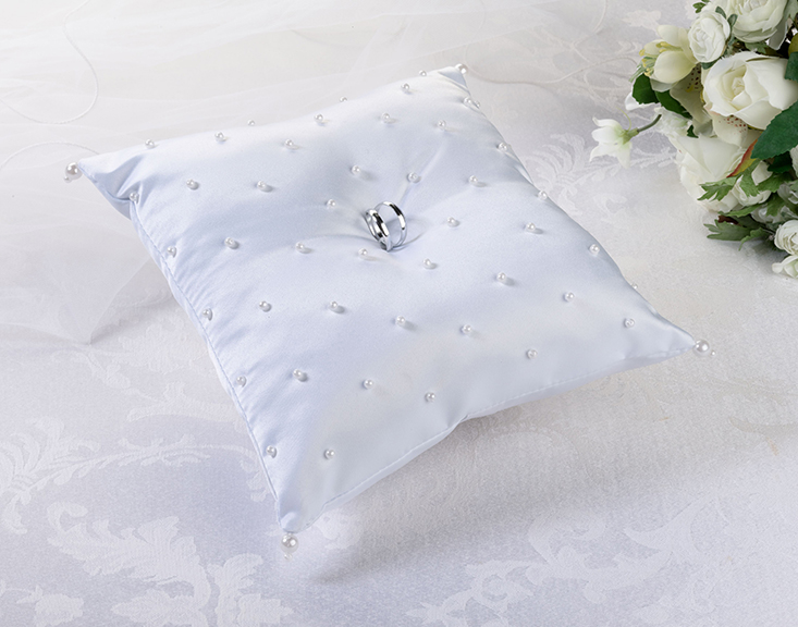Pearl Ring Pillow-White