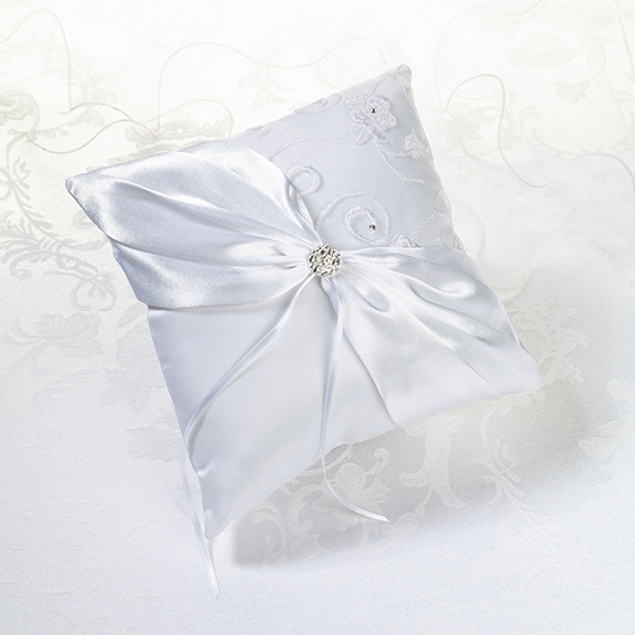 White Lace Ring Pillow