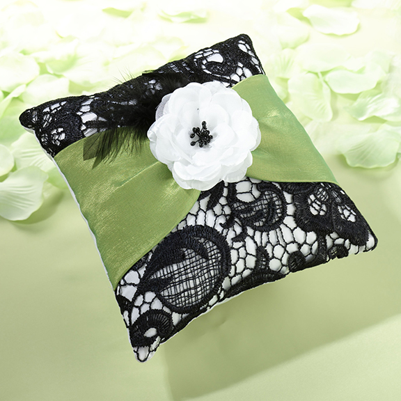 Green & Black Ring Pillow