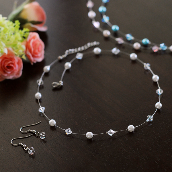 Pink Earrings & Necklace Set