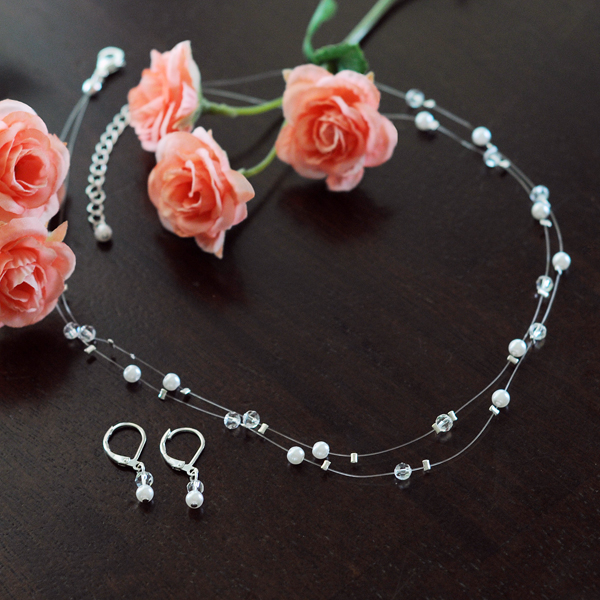 White Illusion Jewelry Set