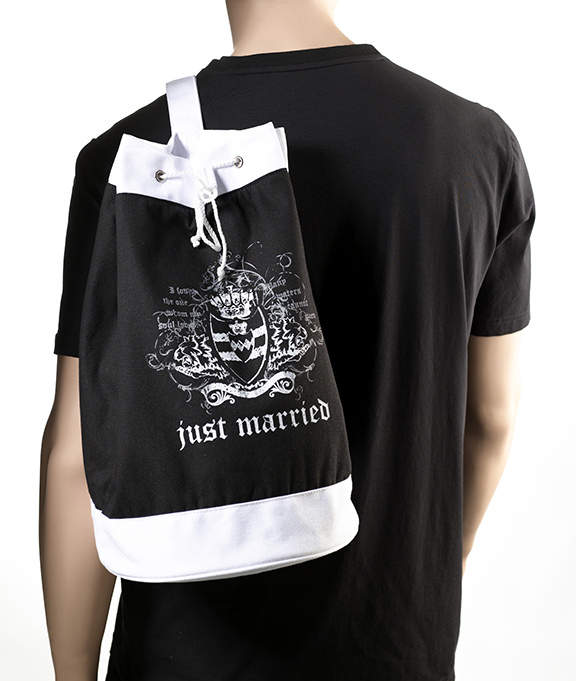 Just Married Beach Bag -Black