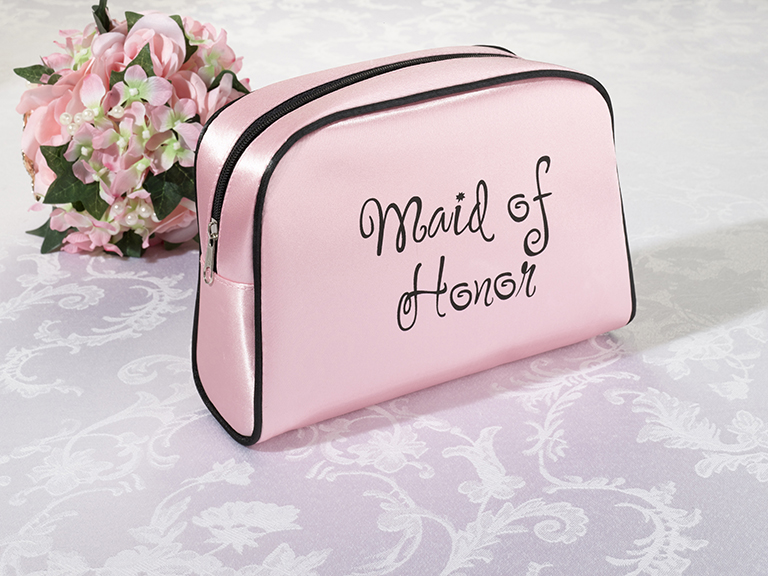 Maid of Honor Pink Sating Travel Bag