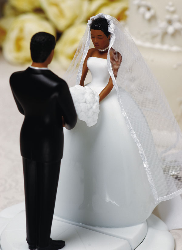 African - American Bride Cake Top