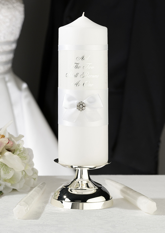 White Lace Candle Set