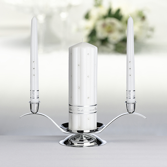 Rhinestone Candle Set -White
