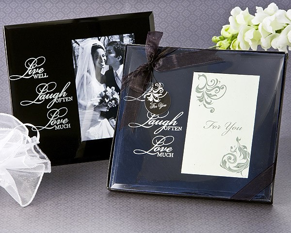 "Live, Love, Laugh" Glass Photo Frame Favor