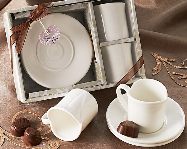 "Two Hearts" Espresso Cup Set (Set of 2)