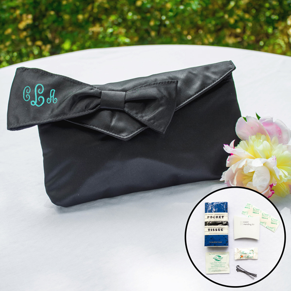 Personalized Bridesmaid Clutch with Survival Kit
