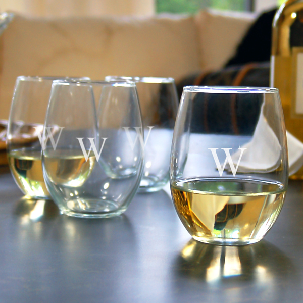 Personalized Stemless Wine Glasses (Set of 4)