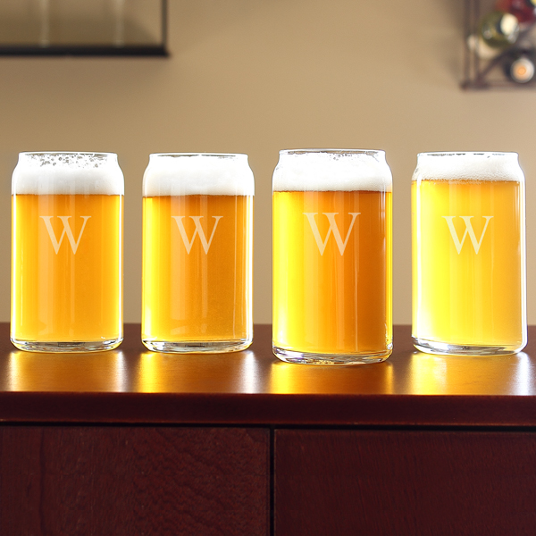 Personalized Craft Beer Can Glasses (Set of 4)