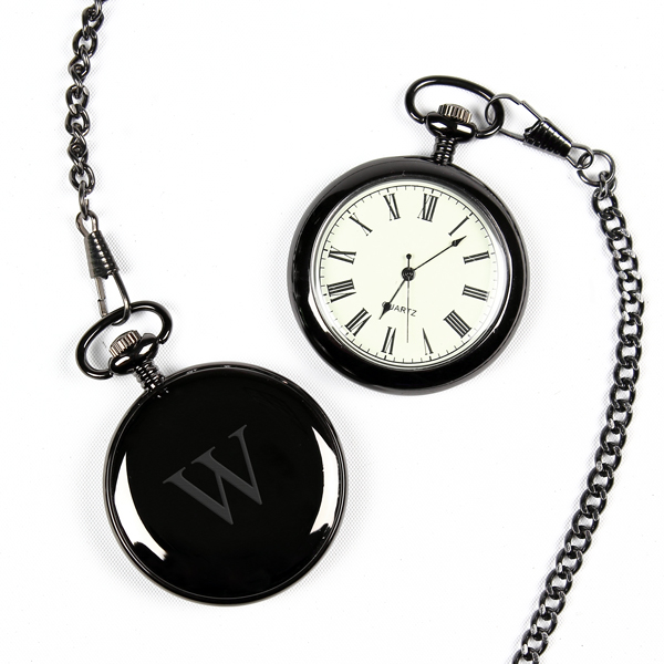 Personalized Gunmetal Finish Pocket Watch