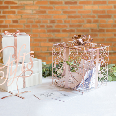 Rose Gold Reception Gift Card Holder