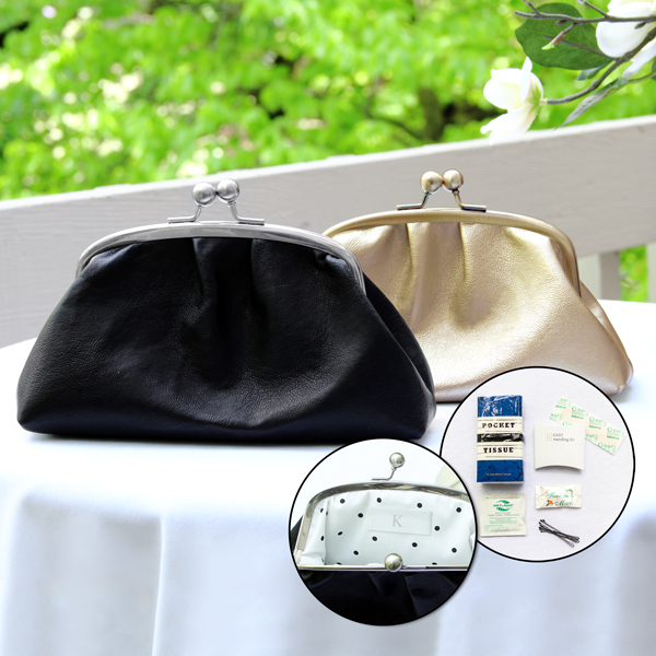 Custom Vintage Clutch with Polka Dot Lining