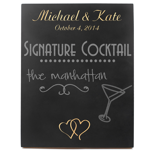 Custom Double Heart Wedding Chalkboard Sign