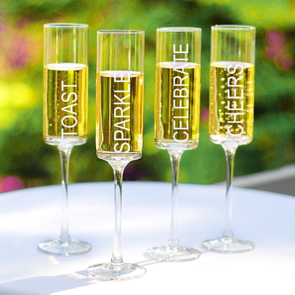 Celebrate! Contemporary Champagne Flutes (Set of 4)