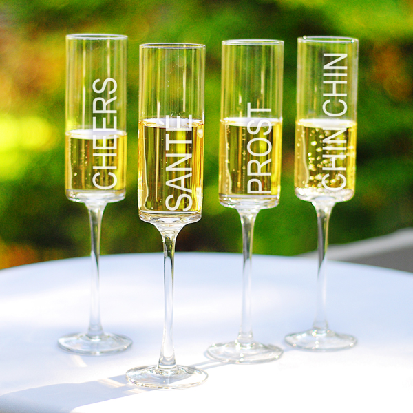 Cheers! Contemporary Champagne Flutes (Set of 4)