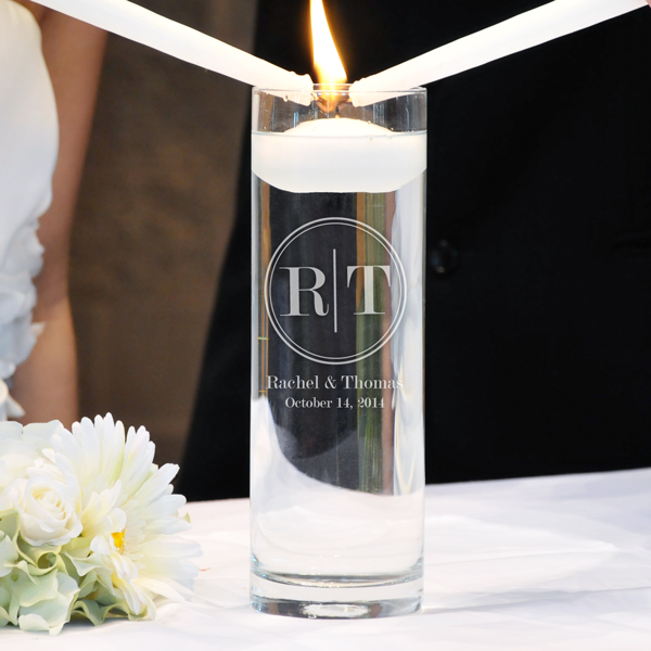 Personalized Circle Monogram Floating Unity Candle