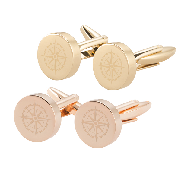 Compass Round Cuff Links