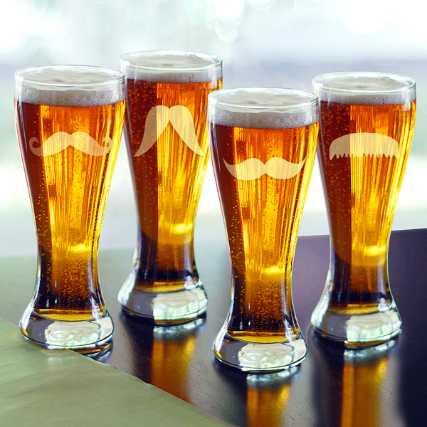 Gentleman's Mustache Pilsners (Set of 4)