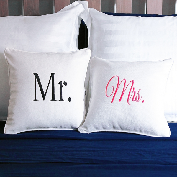 Mr. & Mrs. Throw Pillow Set
