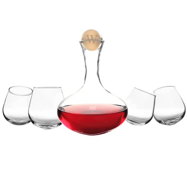 Personalized 5pc. Wine Decanter & Tipsy Tasters Set