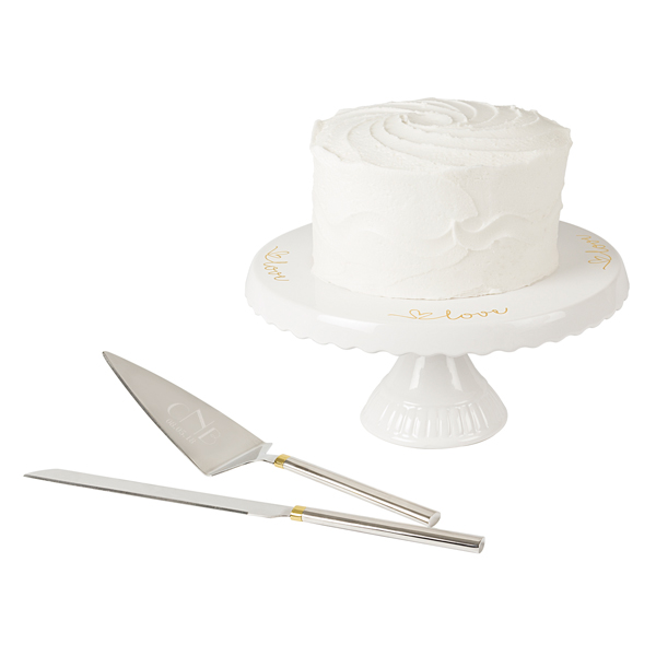 Personalized Cake Stand and Server Set