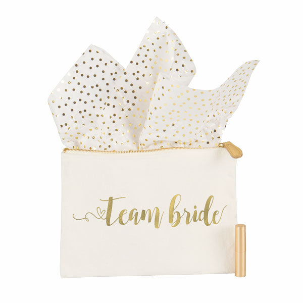 Gold Foil Team Bride Canvas Clutch
