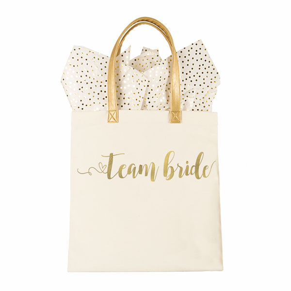 Gold Foil Team Bride Canvas Tote