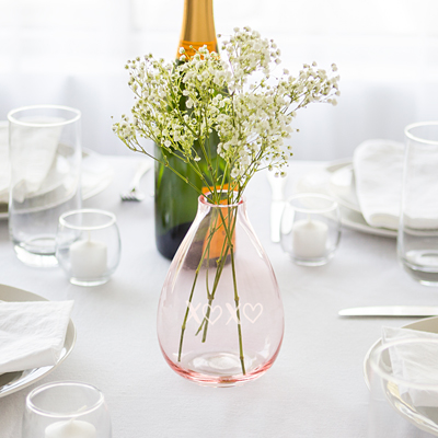 XOXO Blush Rose Glass Vase