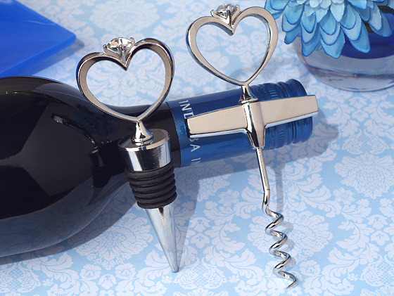 Bling A Diamond Ring Wine Stopper And Opener Set