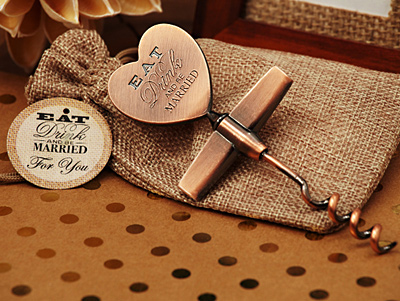 Copper Eat, Drink, Be Married Wine opener
