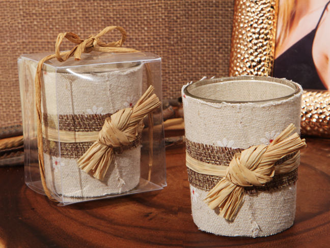Rustic Unique Burlap Design Candle Holder Design Candle Holder